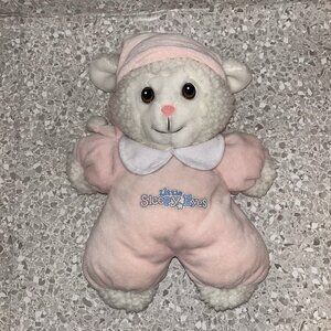 Vintage RARE Kidsview Little Sleepy Eyes Lamb Sheep Plush Pink Velour Sleeper